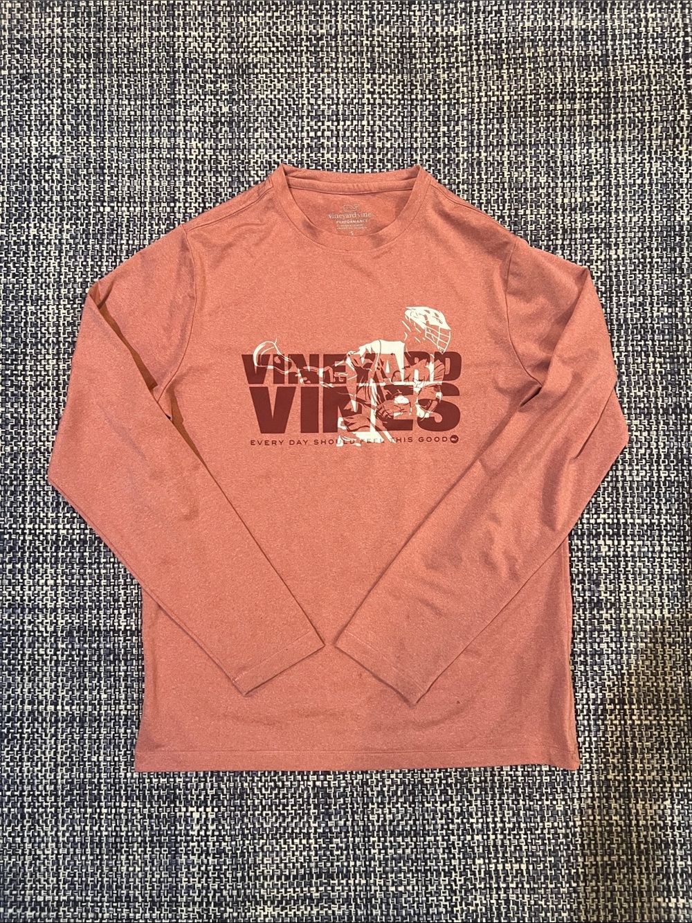 Vineyard Vines Dusty Coral Long Sleeve Graphic Performance Tee